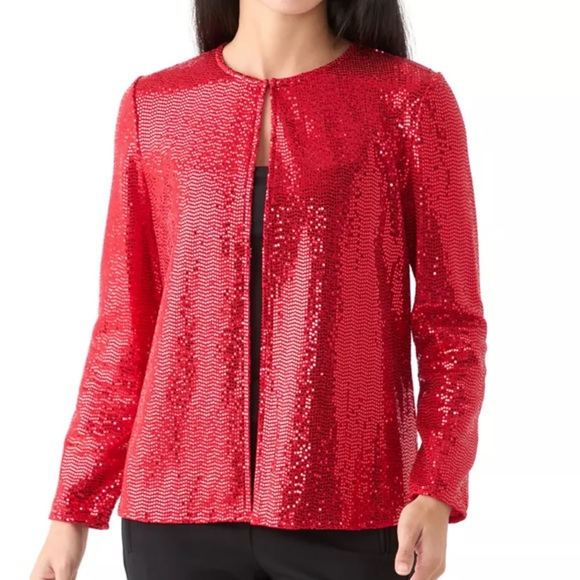 Anne Klein Jackets & Blazers - NWT Anne Klein Red Sequin Jacket